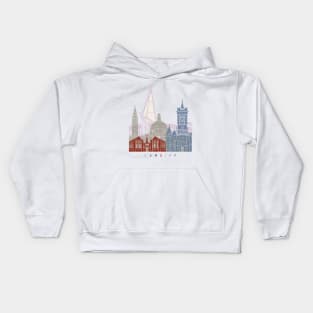 Cardiff skyline poster Kids Hoodie